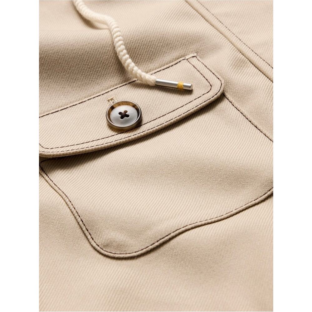 Banana Republic Oversized Utility Twill Pullover Jacket Beige Green Size Medium - Picture 7 of 14